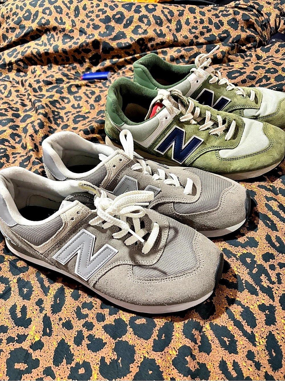 New Balance 574 Classic Sneakers in Gray & Green